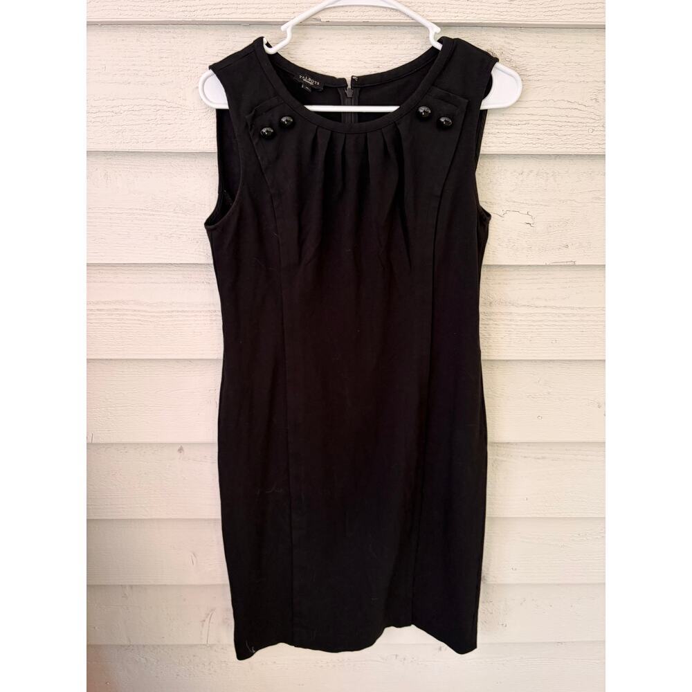 Talbots Black Sheath Dress Size 10 Classic Career Office Midi - Picture 2 of 4